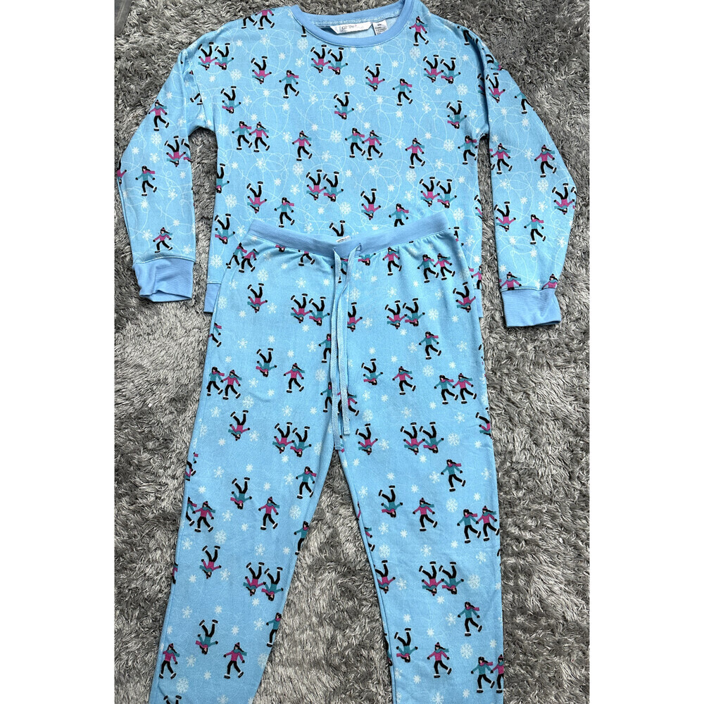 Jasmine Rose Women's Pajama 2-Piece Skating Lounge Set In Blue Size M